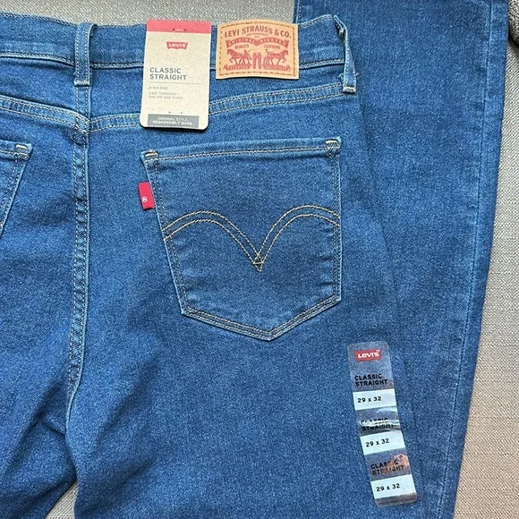NWT Levi's® Classic Straight Leg Mid Rise Stretch Denim Jeans - Size 29x32 - Picture 4 of 7